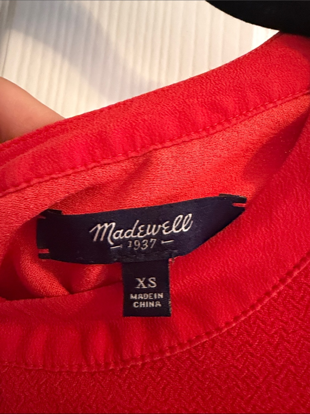 Madewell Red Short Sleeve Pocket Top - Picture 2 of 4
